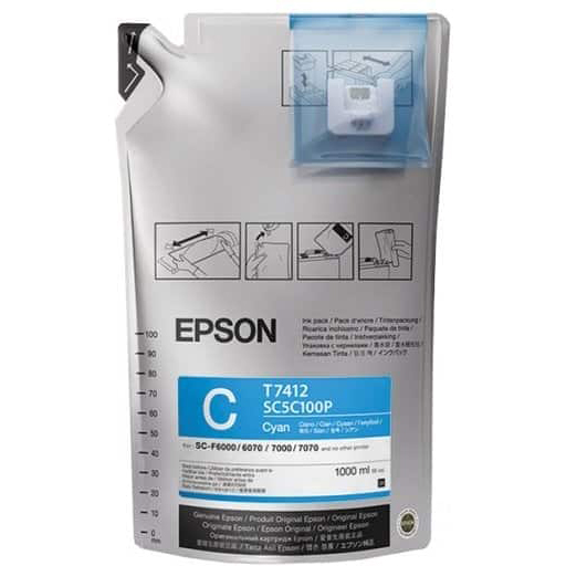 Epson T7412 Sublimasyon Cyan Mürekkep