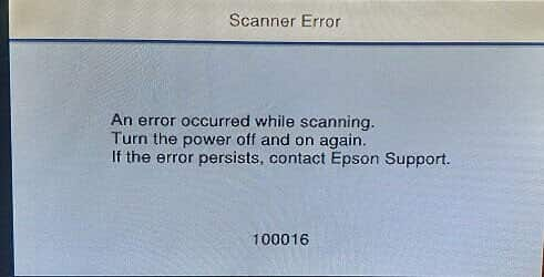 Epson 100016 Hata Kodu